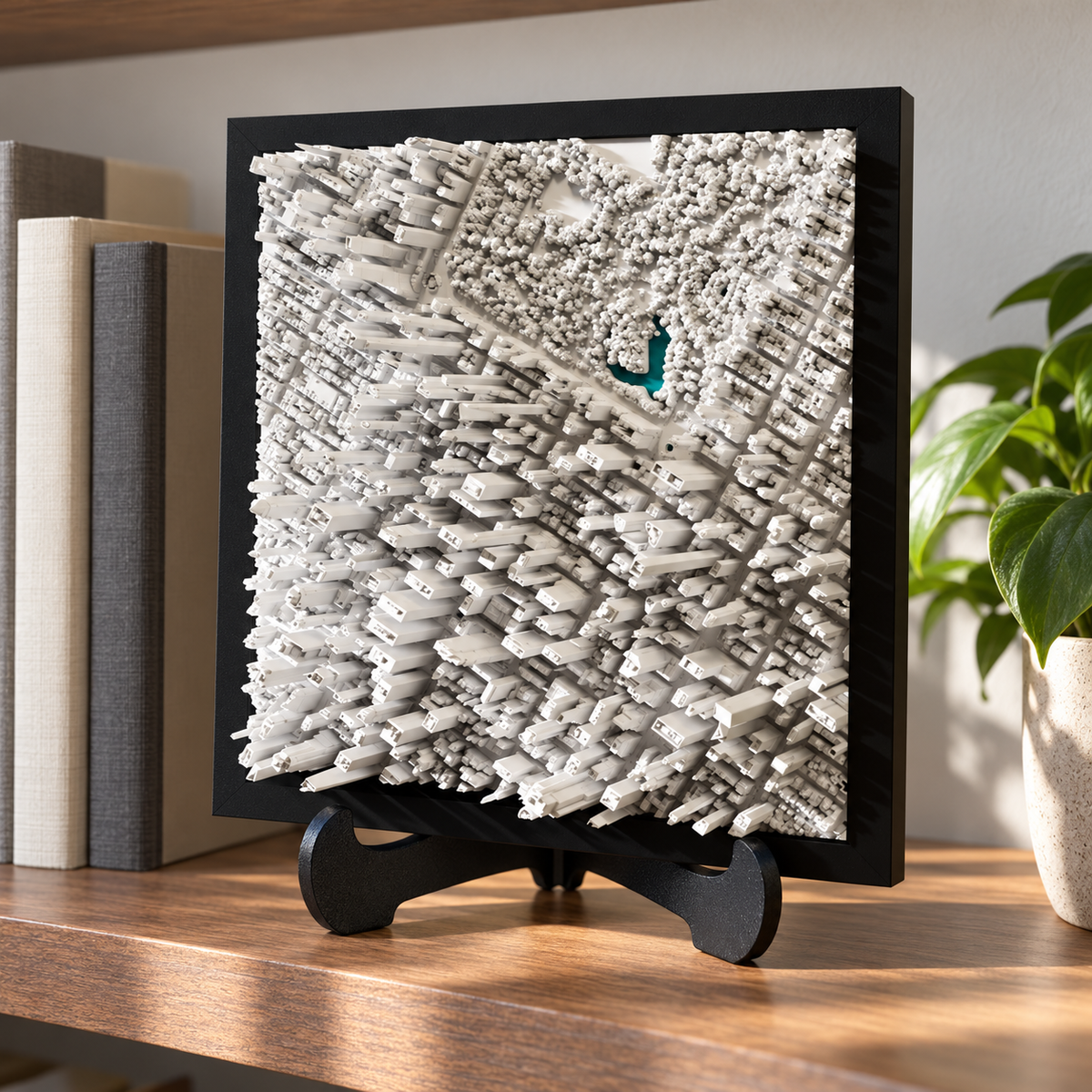 Midtown Manhattan City Map — bookshelf styled mockup