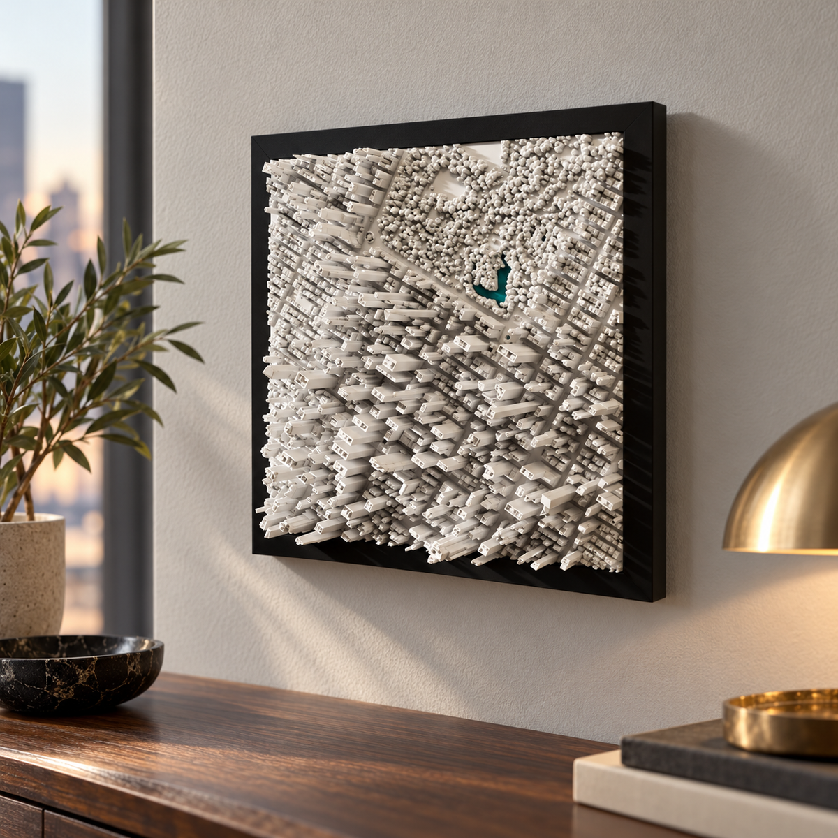 Midtown Manhattan City Map — wall styled mockup