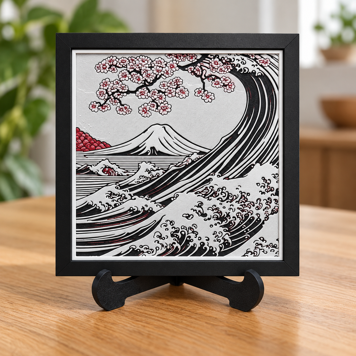 Great Wave Over Fuji — HueForge Art — easel styled mockup