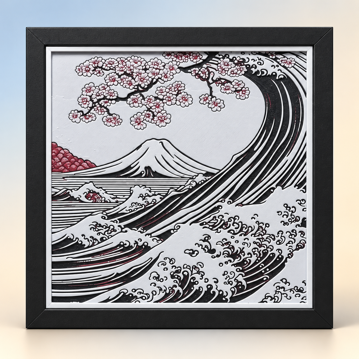 Great Wave Over Fuji — HueForge Art — hero styled mockup