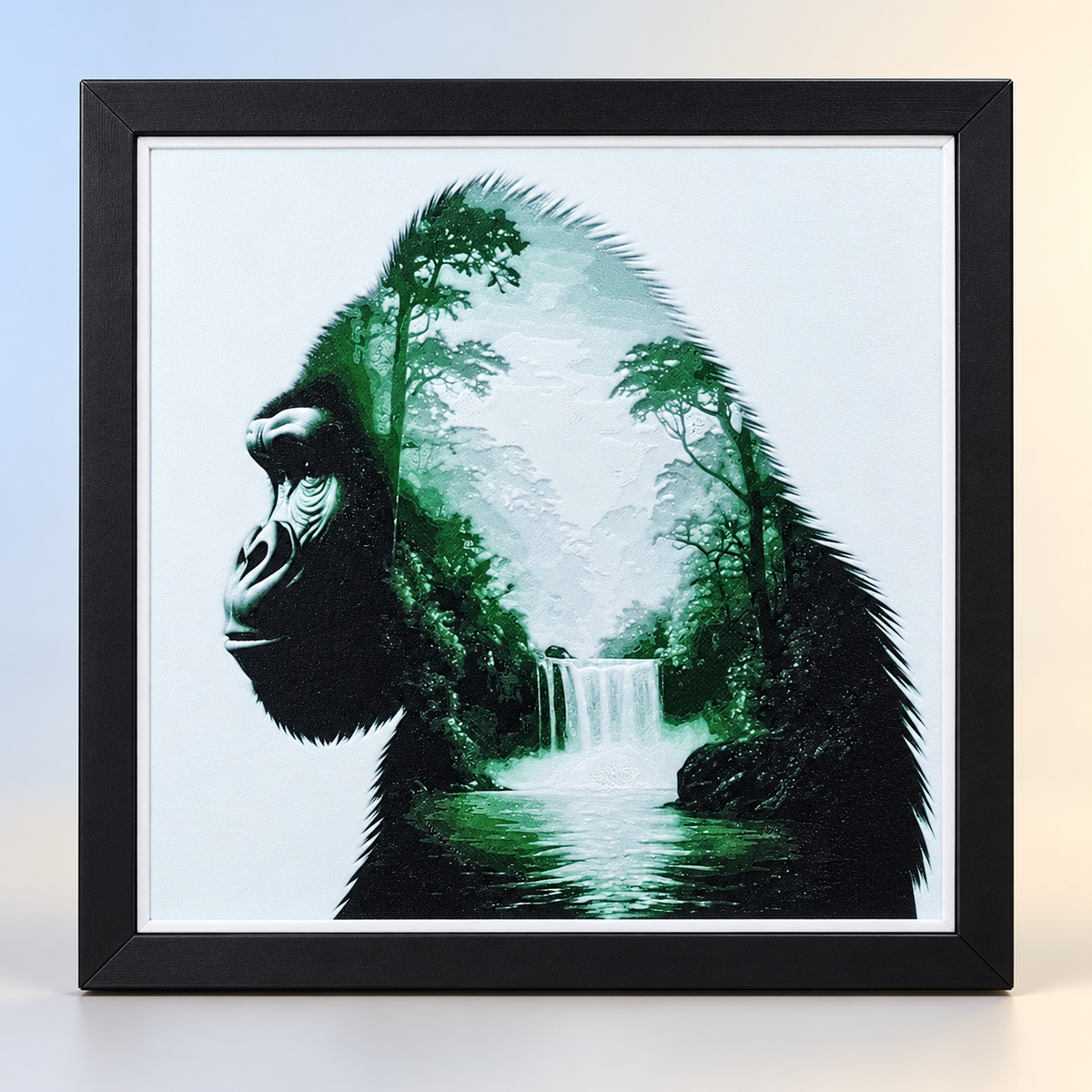 Double Exposure Gorilla — HueForge Art — hero styled mockup