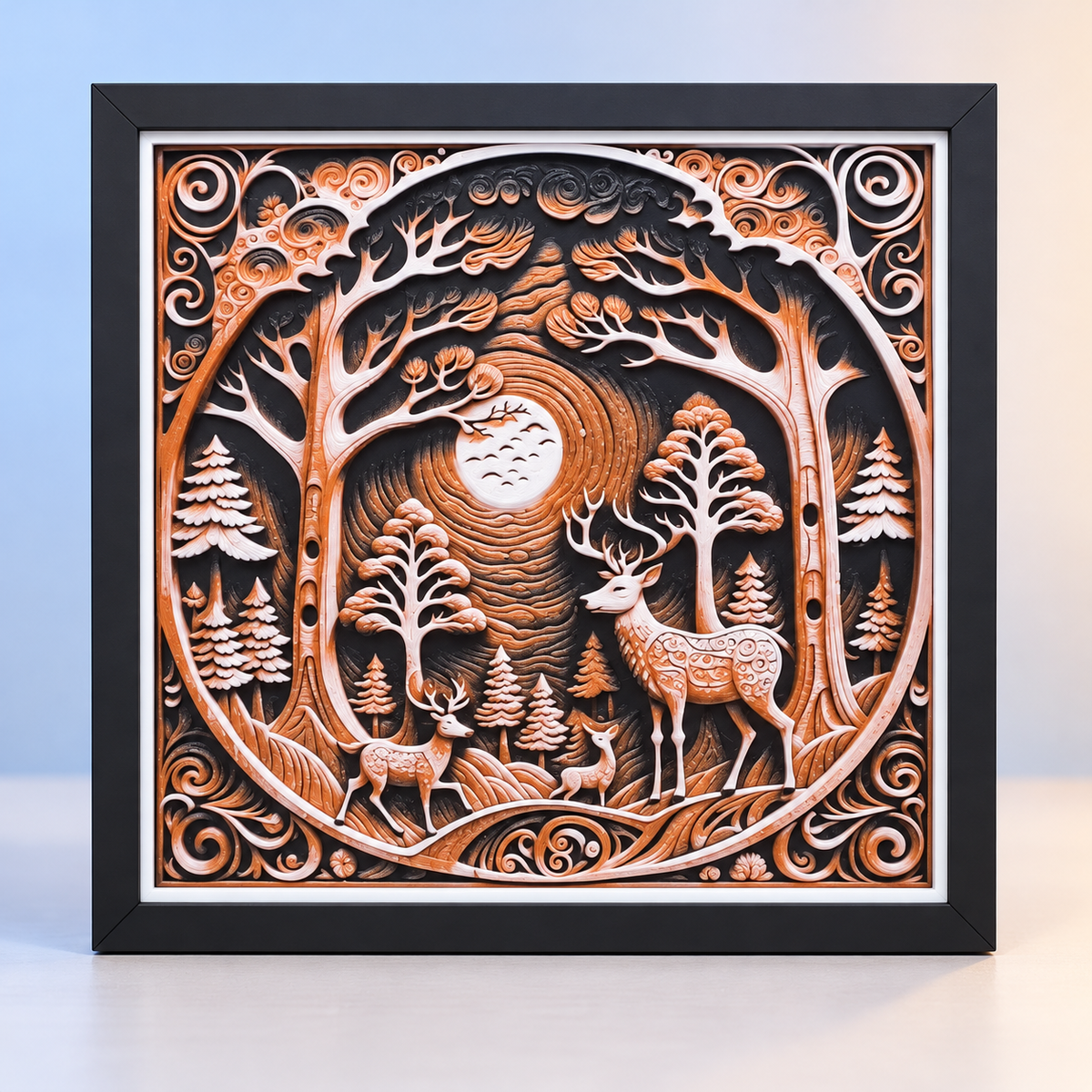In The Forest HueForge with black SnapFrame and thin white border — hero