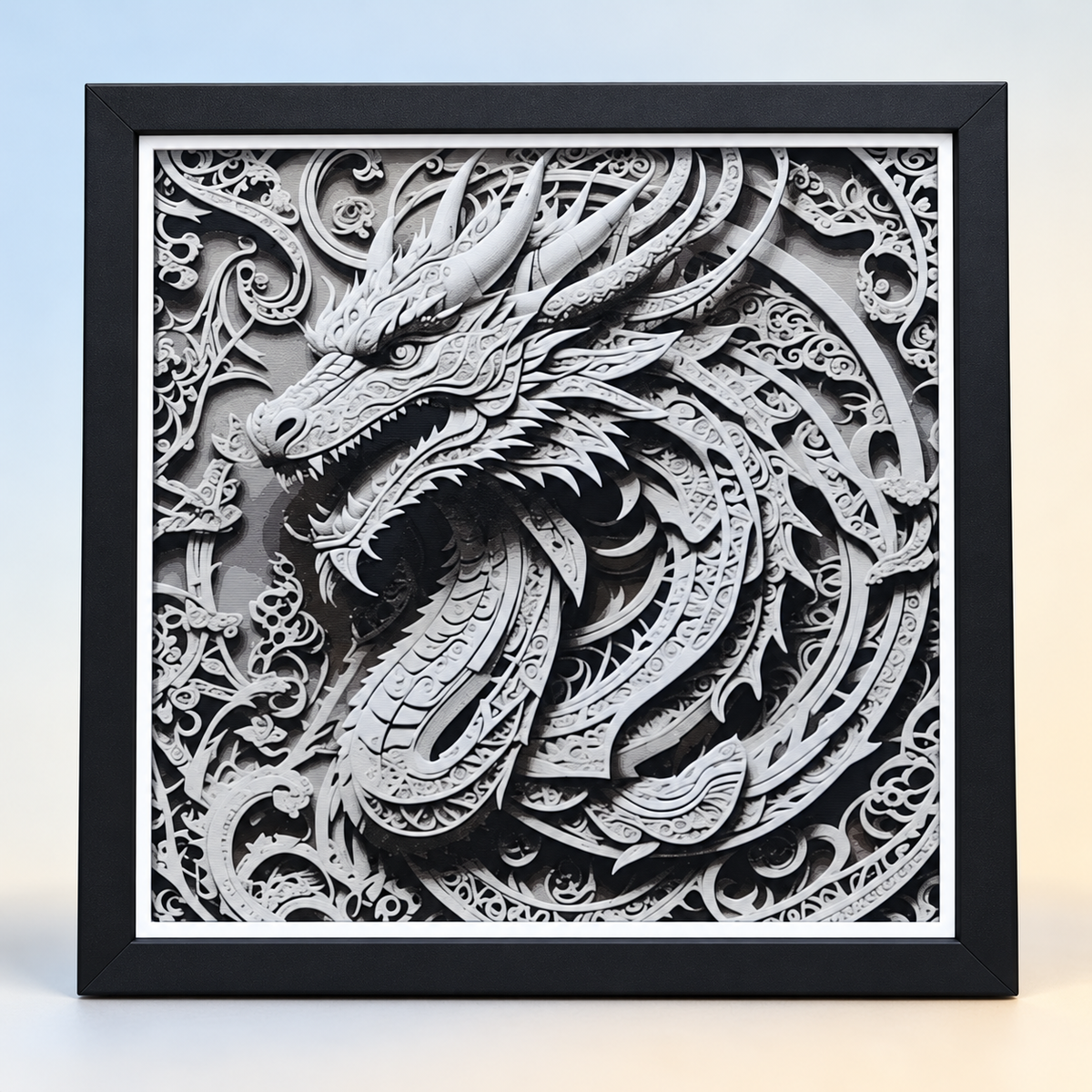 Kirigami Dragon — HueForge Art — hero styled mockup