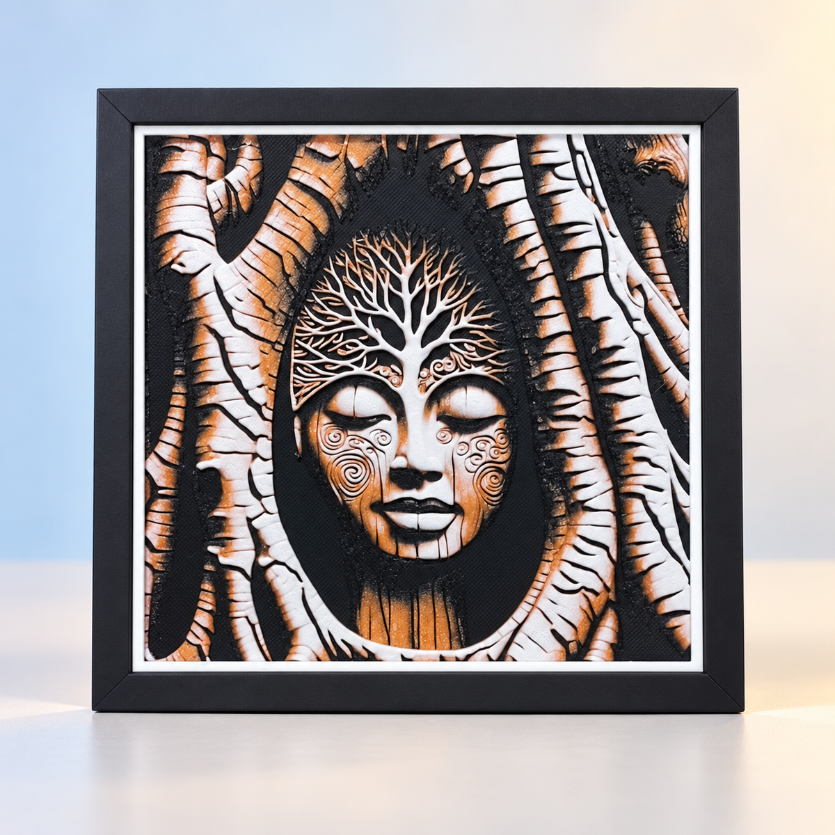 Mother Nature HueForge in black SnapFrame and thin white border — hero