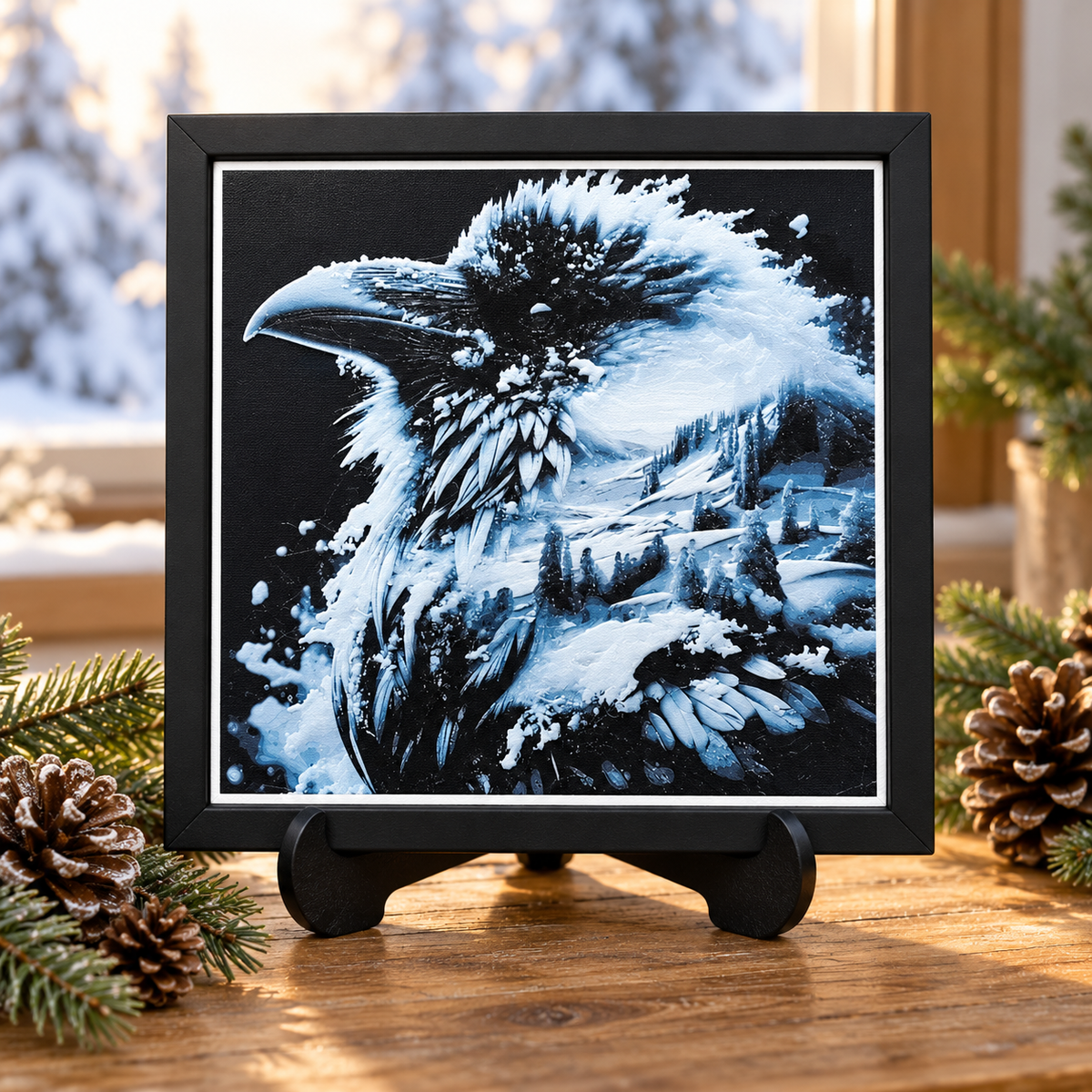 Double Exposure Winterlands — easel winter styled mockup