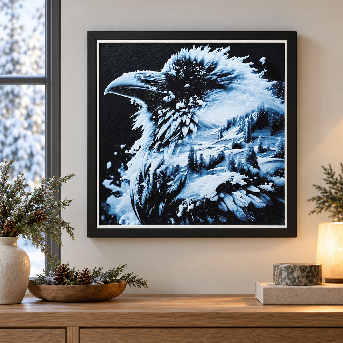 Double Exposure Winterlands — wall winter styled mockup